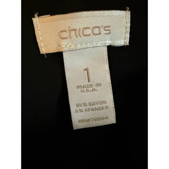 Chico's Black & White Chevron Stripe Maxi Dress, Size 1 (Medium) - Picture 6 of 6